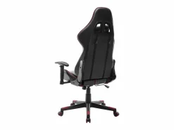 vidaxl Silla de gaming de cuero sintético negro y tinto Rojo