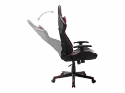 vidaxl Silla de gaming de cuero sintético negro y tinto Rojo