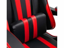 Online vidaxl Silla de gaming de cuero sintético Rojo