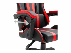 Online vidaxl Silla de gaming de cuero sintético Rojo