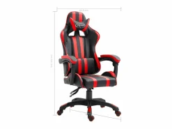 Online vidaxl Silla de gaming de cuero sintético Rojo