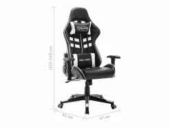 Silla de gaming de cuero sintético y blanco Silla Gaming