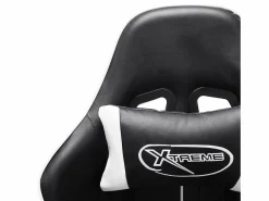 Silla de gaming de cuero sintético y blanco Silla Gaming