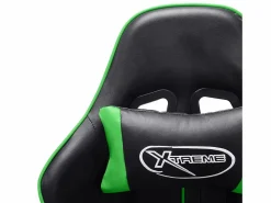 vidaxl Silla de gaming de cuero sintético negro y