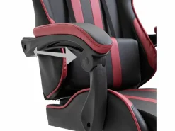 Silla de gaming de cuero sintético color vino tinto Silla Gaming