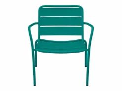Online MYLIA Silla de jardín baja apilable de metal - Azul pato - MIRMANDE de Azul verdoso