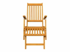 Hot Silla de jardín con reposapiés y mesita madera maciza de acacia ES879825 Marru00f3n