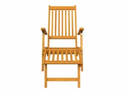 New Silla de jardín con reposapiés y mesita madera maciza de acacia ES763821 Marru00f3n