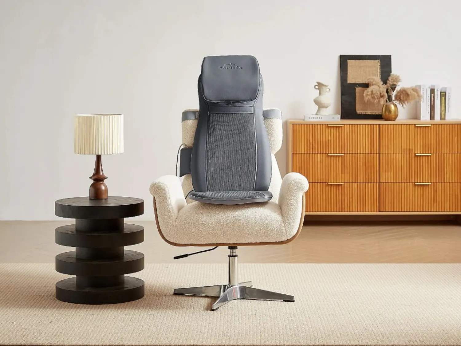 Vente-unique Silla de masaje de imitación de cuero - 3 modos e intensidades de masaje - Negro - APASIA