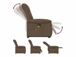 Clearance Silla de masaje reclinable de pie de tela marrón SHL7276 Marru00f3n