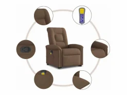 Clearance Silla de masaje reclinable de pie de tela marrón SHL7276 Marru00f3n