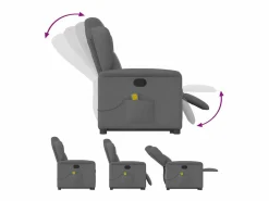 Best Silla de masaje reclinable de pie de tela gris oscuro SHL8002 Gris antracita