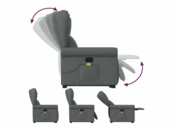 Sale Silla de masaje reclinable de pie de tela gris oscuro SHL5630 Gris antracita