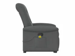 Silla de masaje reclinable de pie de tela gris oscuro SHL3439