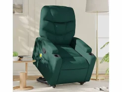 Silla de masaje reclinable de pie de tela verde oscura SHL2214 Verde pino
