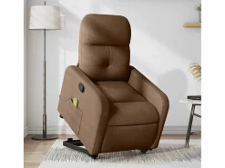 New Silla de masaje reclinable de pie de tela marrón SHL8007 Marru00f3n