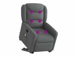 Silla de masaje reclinable de pie de tela gris oscuro SHL6255