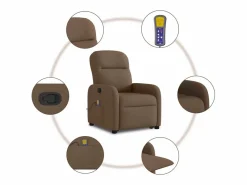 Hot Silla de masaje reclinable de pie de tela marrón SHL8375 Sillón De Masaje
