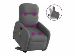 Silla de masaje reclinable de pie de tela gris oscuro SHL3194