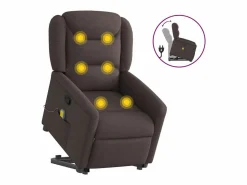 Clearance Silla de masaje reclinable de pie de tela marrón oscuro SHL6747 Sillón De Masaje
