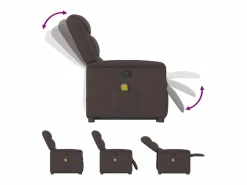 Clearance Silla de masaje reclinable de pie de tela marrón oscuro SHL6747 Sillón De Masaje
