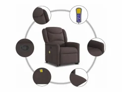 Clearance Silla de masaje reclinable de pie de tela marrón oscuro SHL6747 Sillón De Masaje