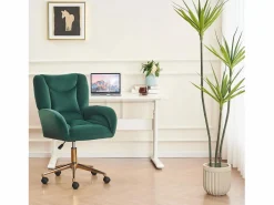 Best Silla de oficina - Velvet - - Altura ajustable - con ruedas giratorias y respaldo ergonómico - 62x64x88/97cm Silla De Escritorio