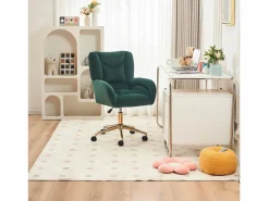 Best Silla de oficina - Velvet - - Altura ajustable - con ruedas giratorias y respaldo ergonómico - 62x64x88/97cm Silla De Escritorio