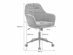Best Silla de oficina con ruedas ajustable metal y tela Silla De Escritorio
