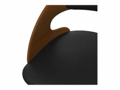 Online Silla de oficina con ruedas en madera oscura y PU - Louis Silla De Escritorio