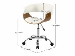 Rendez-Vous Déco Silla de oficina con ruedas en madera y PU - Basile