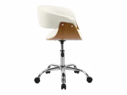 Rendez-Vous Déco Silla de oficina con ruedas en madera y PU - Basile