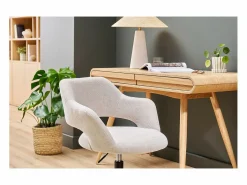 Clearance Silla de oficina con ruedas de diseño en tela de terciopelo y metal negro JESSY Silla De Oficina