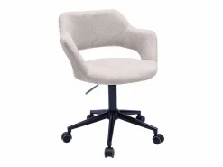 Clearance Silla de oficina con ruedas de diseño en tela de terciopelo y metal negro JESSY Silla De Oficina