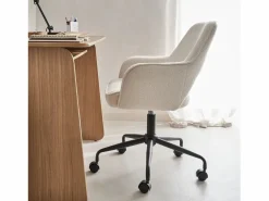 Sweeek Silla de oficina con ruedas en borreguito y base negra