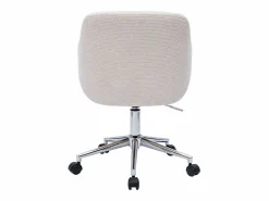 Hot Silla de oficina con ruedas de tela chenilla , madera clara y metal cromado EARL Silla De Escritorio