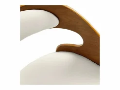 Sale Rendez-Vous Déco Silla de oficina con ruedas en madera y PU - Louis Blanco