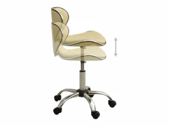 Sale vidaxl Silla de oficina de cuero sintético Crema