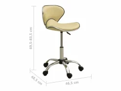 Sale vidaxl Silla de oficina de cuero sintético Crema
