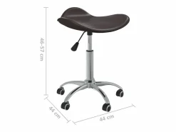 vidaxl Silla de oficina de cuero sintético marrón