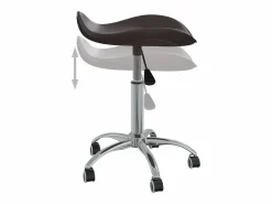 vidaxl Silla de oficina de cuero sintético marrón