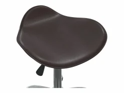vidaxl Silla de oficina de cuero sintético marrón