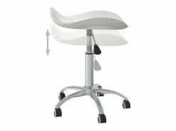 vidaxl Silla de oficina de cuero sintético Blanco
