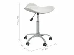 vidaxl Silla de oficina de cuero sintético Blanco