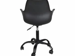 Kayelles Silla de oficina de diseño, asiento con cojín y reposabrazos integrados, altura ajustable, giratorio, base de metal, ruedas suaves MOTO