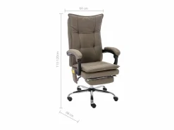 Outlet Silla de oficina de masaje de tela gris taupé Silla De Oficina