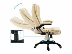 Sale vidaxl Silla de oficina de masaje de cuero sintético color Crema