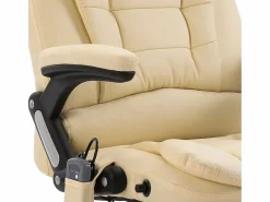 Sale vidaxl Silla de oficina de masaje de cuero sintético color Crema