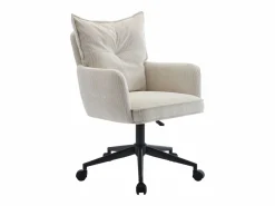 Outlet Vente-unique Silla de oficina de pana color y negra, altura regulable - BATARU by Pascal Morabito Crema