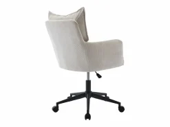 Outlet Vente-unique Silla de oficina de pana color y negra, altura regulable - BATARU by Pascal Morabito Crema